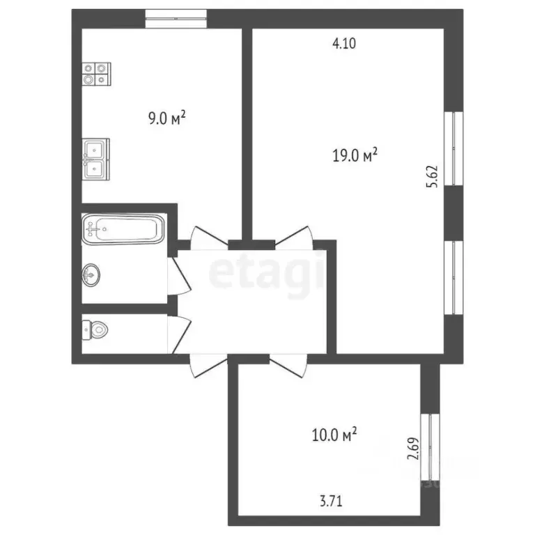 2-к кв. Ханты-Мансийский АО, Когалым Таллинская ул., 17 (47.9 м) - Фото 1