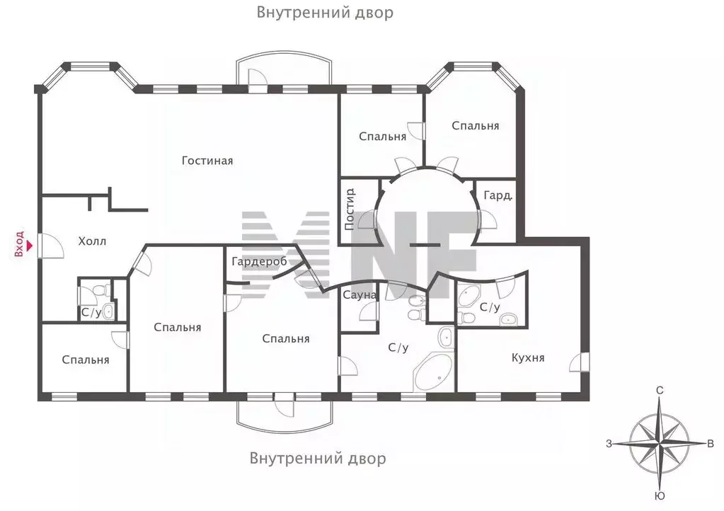 6-к кв. Москва пер. Романов, 5 (350.0 м) - Фото 2