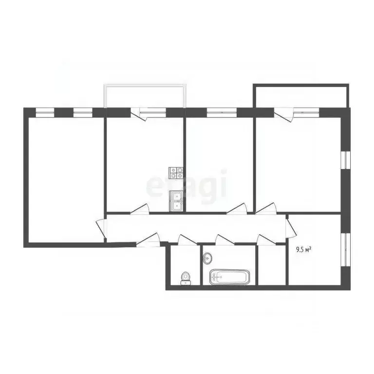 4-к кв. Московская область, Дмитров ДЗФС мкр, 22А (74.1 м) - Фото 1