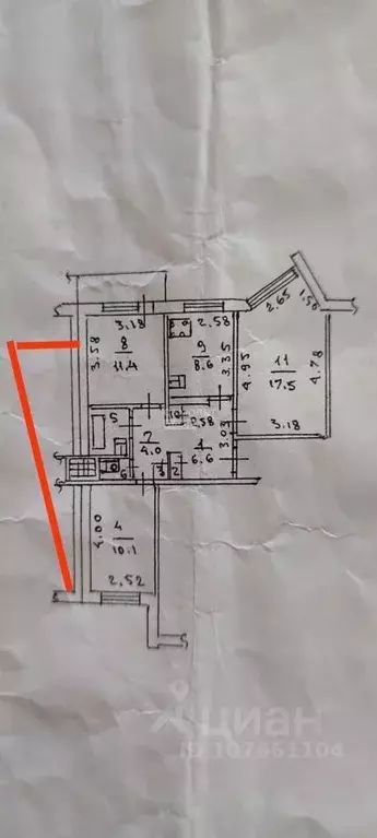 3-к кв. Липецкая область, Липецк ул. Водопьянова, 31 (72.0 м) - Фото 2