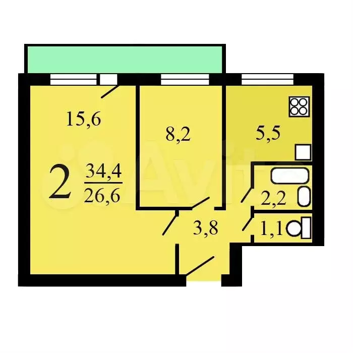 Аукцион: 2-к. квартира, 35,5 м, 9/9 эт. - Фото 0