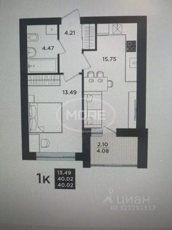 1-к кв. Калининградская область, Калининград Арсенальная ул., 31к2 ... - Фото 0