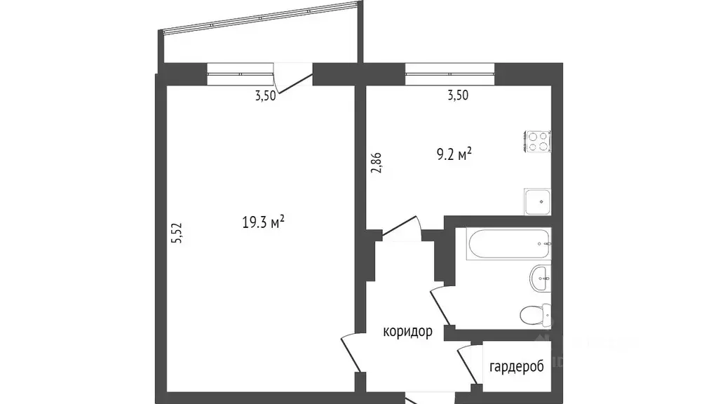 1-к кв. Омская область, Омск ул. Крупской, 5 (37.2 м) - Фото 1