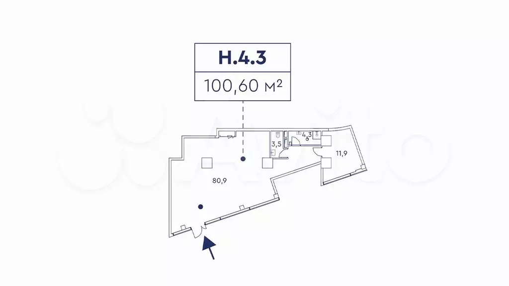 Помещение свободного назначения, 100.6 м - Фото 0