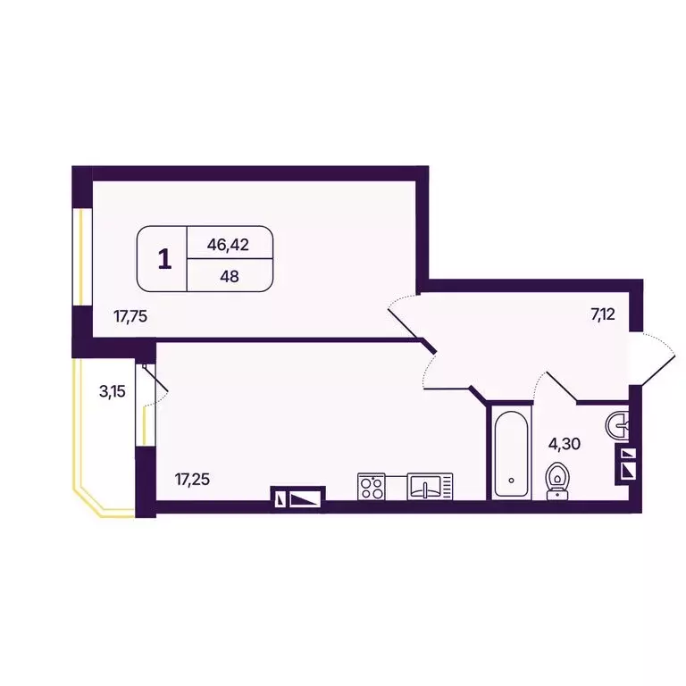 1-комнатная квартира: Новосибирск, Кировский район, Северо-Чемской ... - Фото 0