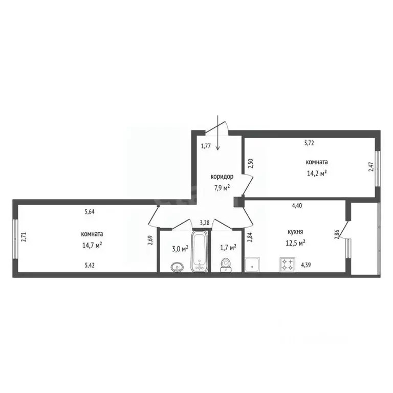 3-к кв. Свердловская область, Сысертский муниципальный округ, с. ... - Фото 2