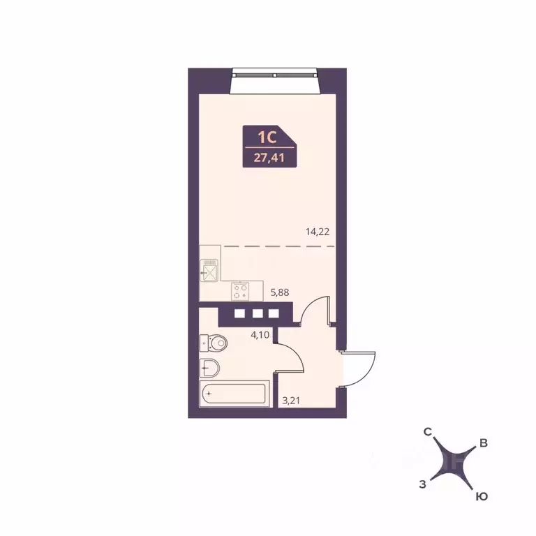 Студия Новосибирская область, Новосибирск Ленинградская ул., 104 ... - Фото 1