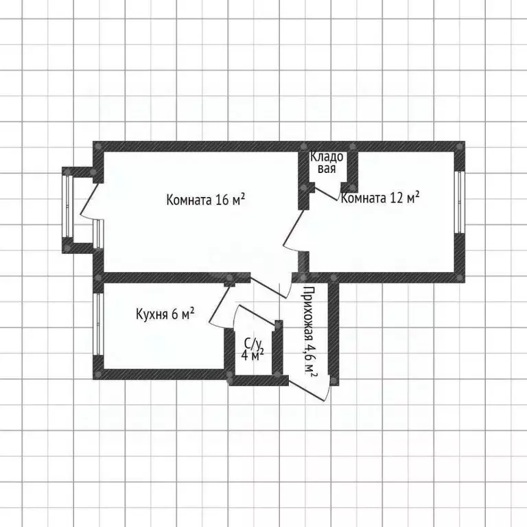 2-к кв. Адыгея, Майкоп Краснооктябрьская ул., 67 (42.6 м) - Фото 2