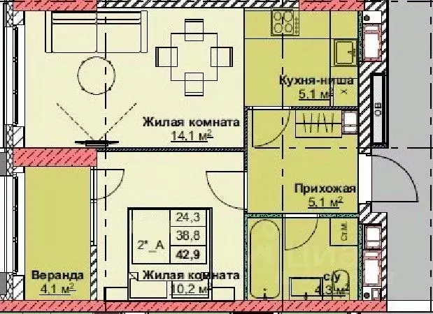 2-к кв. Приморский край, Владивосток Каштановый двор жилой комплекс, ... - Фото 0