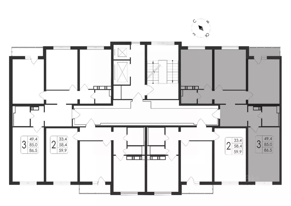 3-к кв. Воронежская область, Воронеж ул. Шишкова, 140Б/21 (86.5 м) - Фото 1