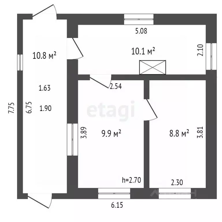 Дом в Крым, Сакский район, с. Сизовка ул. Гагарина, 26 (36 м) - Фото 1