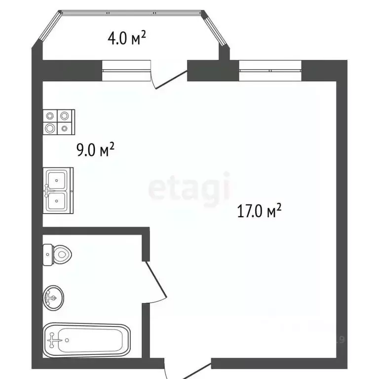 1-к кв. Московская область, Сергиев Посад Ярославское ш., 8А (26.0 м) - Фото 1
