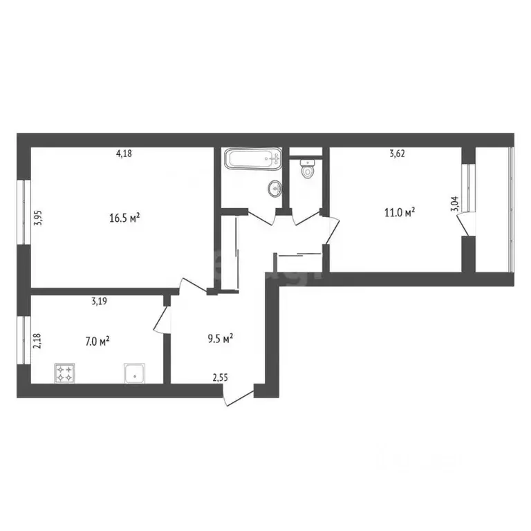 2-к кв. Амурская область, Благовещенск ул. Шимановского, 5 (50.0 м) - Фото 1