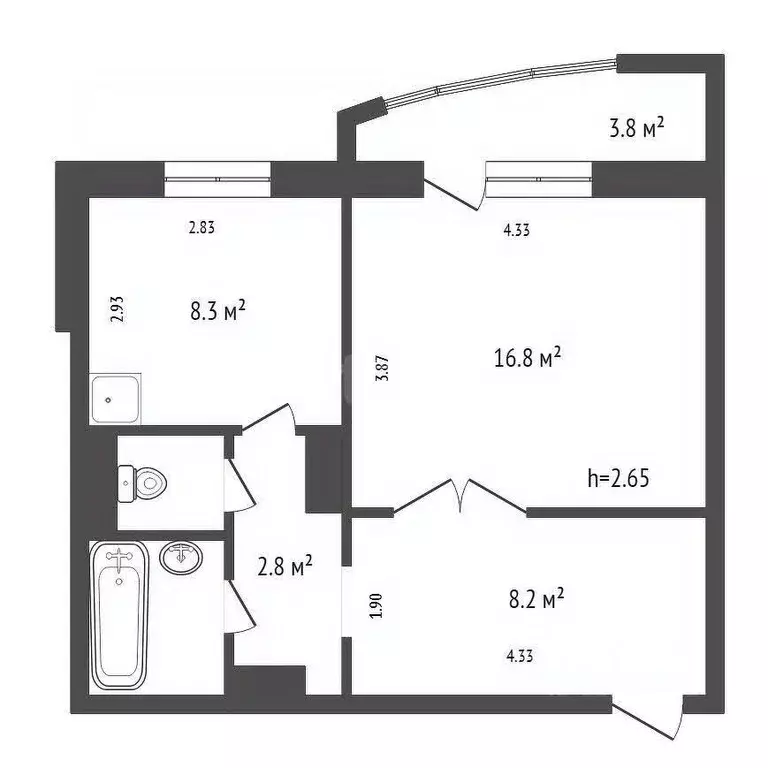 1-к кв. Красноярский край, Красноярск ул. Молокова, 1А (40.0 м) - Фото 1