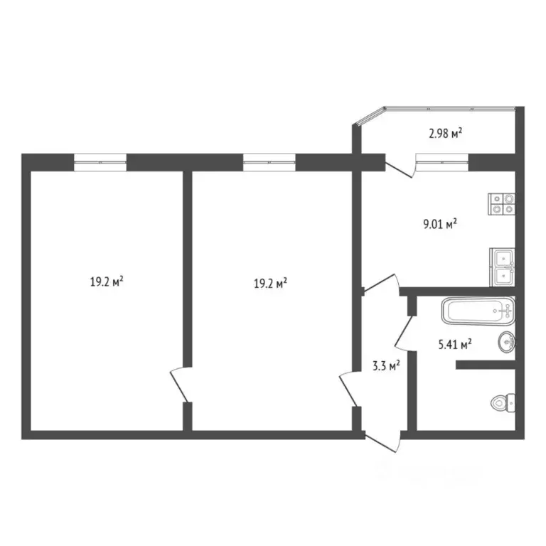 2-к кв. Тюменская область, Тюменский муниципальный округ, д. Дударева ... - Фото 2
