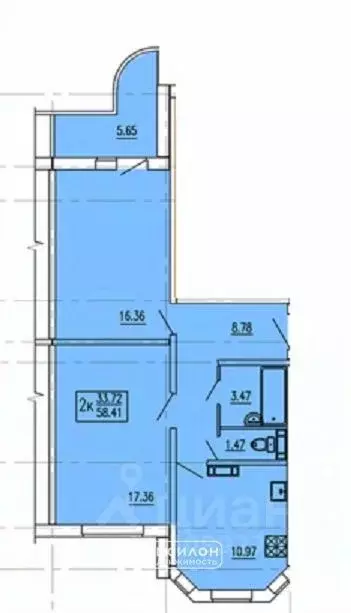 2-к кв. Курская область, Курск просп. Победы, 42 (59.19 м) - Фото 1