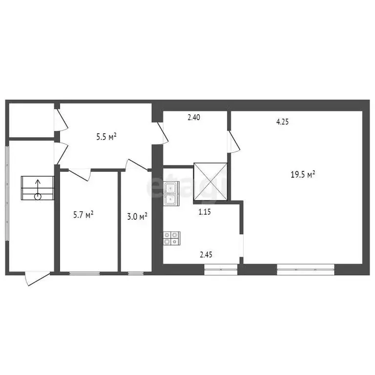 1-комнатная квартира: посёлок городского типа Ветлужский, улица ... - Фото 1