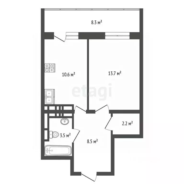 1-к кв. Татарстан, Набережные Челны ул. Карманова, 45 (40.9 м) - Фото 1