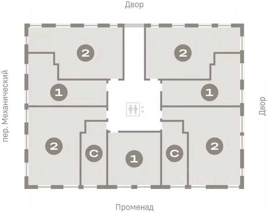 2-к кв. Свердловская область, Екатеринбург пер. Ритслянда, 15 (64.35 ... - Фото 1