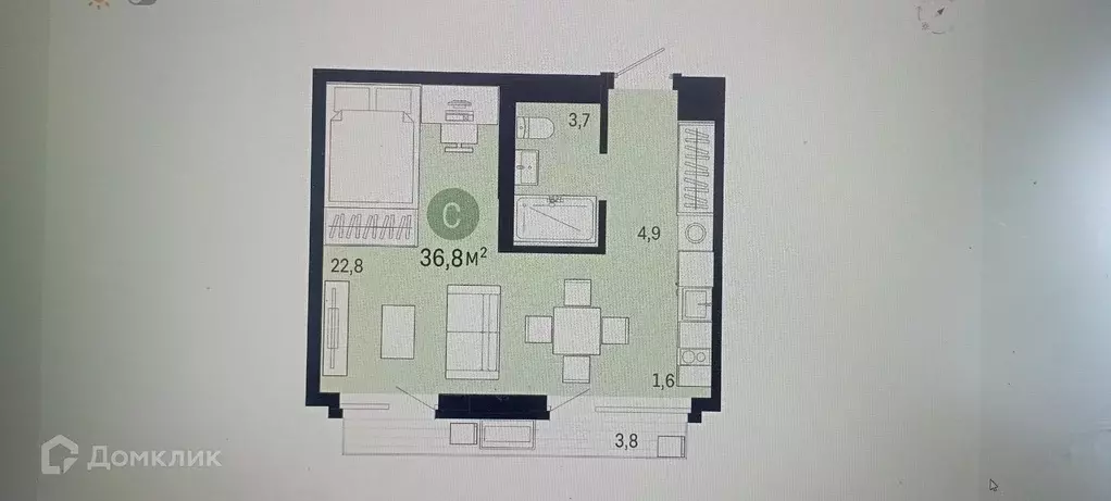 Продаётся 1-к квартира, 36.8 м - Фото 0