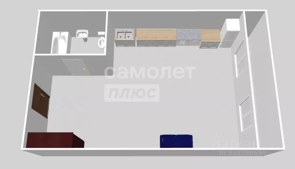 Студия Ульяновская область, Ульяновск ул. Аблукова, 14 (35.6 м) - Фото 1