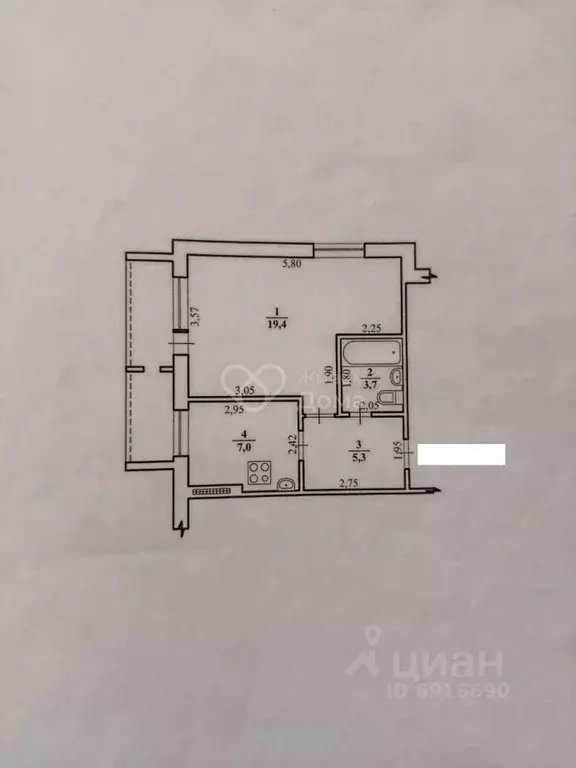 1-к кв. Волгоградская область, Волгоград ул. Воронкова, 29А (34.5 м) - Фото 2
