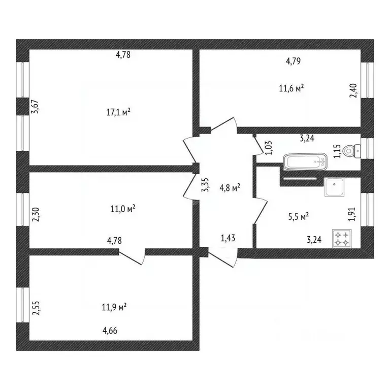 Комната Башкортостан, Уфа ул. Электрификации, 54/2 (23.0 м) - Фото 2