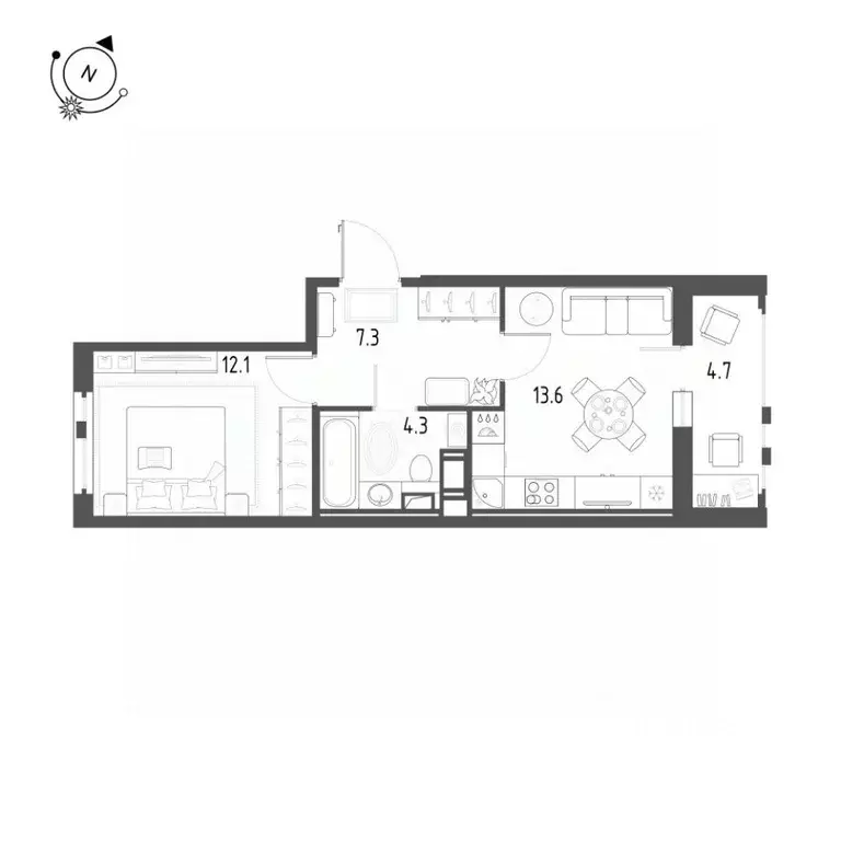 1-к кв. Санкт-Петербург пос. Шушары, ул. Чудовская, 14к1 (39.7 м) - Фото 2