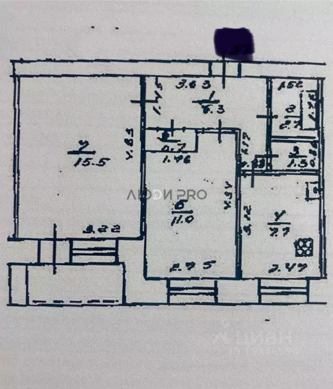 2-к кв. Башкортостан, Уфа ул. Гафури, 103 (45.0 м) - Фото 2