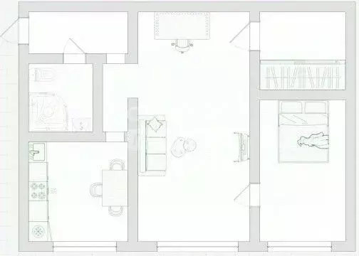 2-к кв. Омская область, Омск ул. 22-го Партсъезда, 9 (43.0 м) - Фото 2