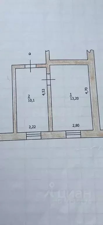 2-к кв. Татарстан, Казань Беломорская ул., 69 (23.3 м) - Фото 1