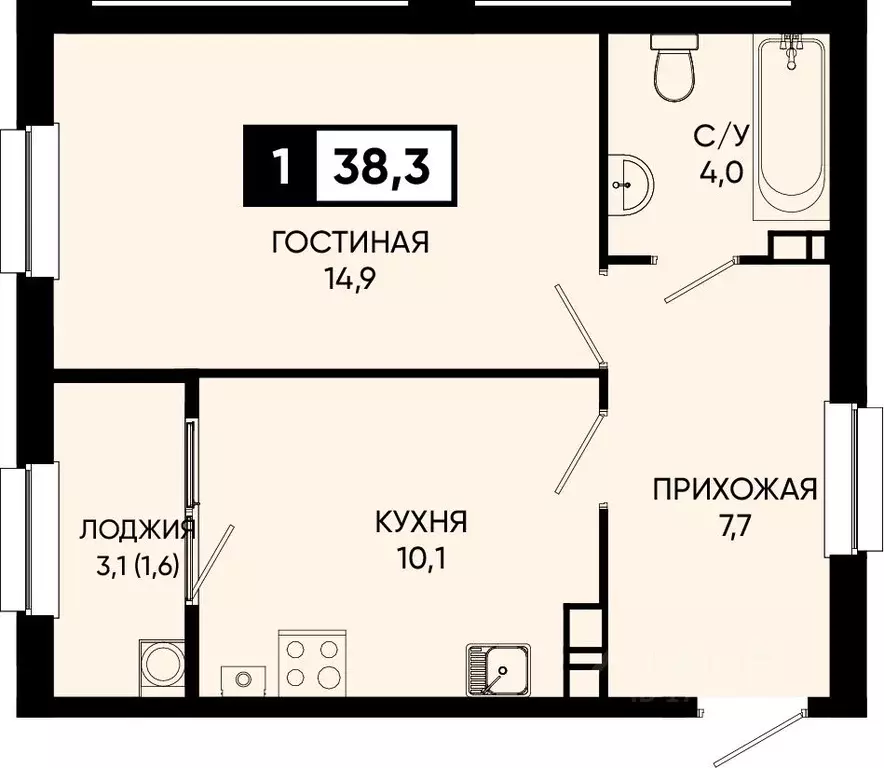 1-к кв. Ставропольский край, Кисловодск городской округ, пос. ... - Фото 0
