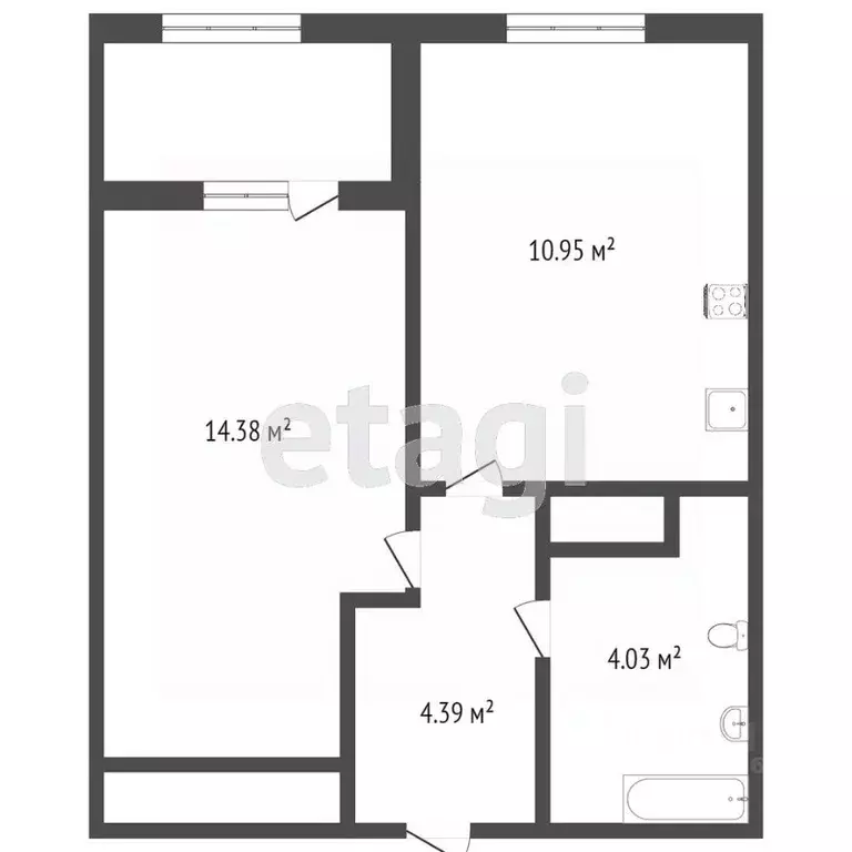 1-к кв. Тюменская область, Тобольск Центральный мкр, 28 (34.0 м) - Фото 2