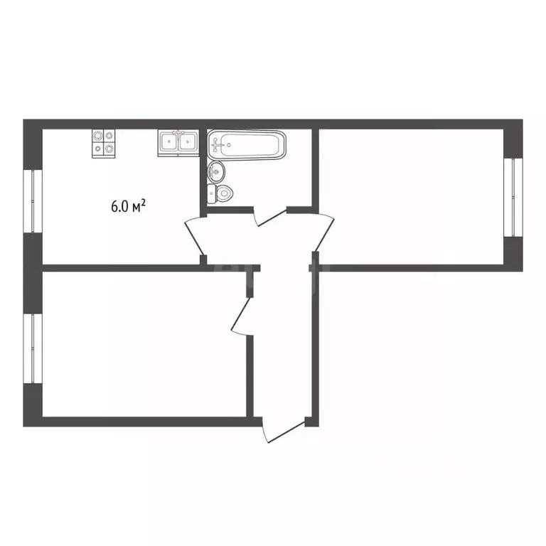 2-к кв. Челябинская область, Челябинск Калининградская ул., 24 (44.9 ... - Фото 2