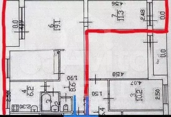 3-к. квартира, 57,7 м, 9/9 эт. - Фото 0