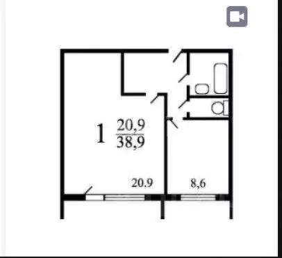 1-к кв. Москва ул. Академика Глушко, 14К2 (39.0 м) - Фото 1