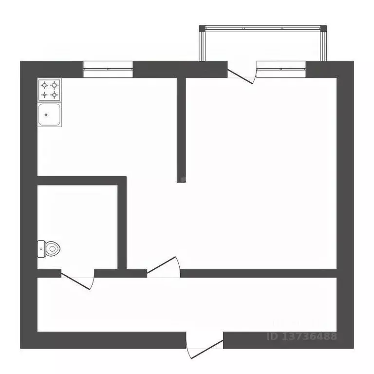 1-к кв. Амурская область, Благовещенск ул. Горького, 97/1 (32.9 м) - Фото 2