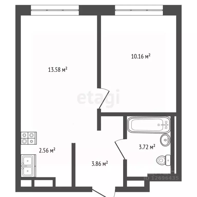 2-к кв. Московская область, Домодедово городской округ, с. Ям ул. ... - Фото 1