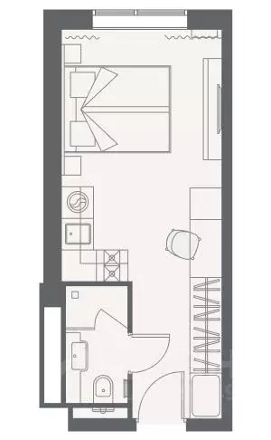Студия Санкт-Петербург Камышовая ул., 25 (21.61 м) - Фото 0