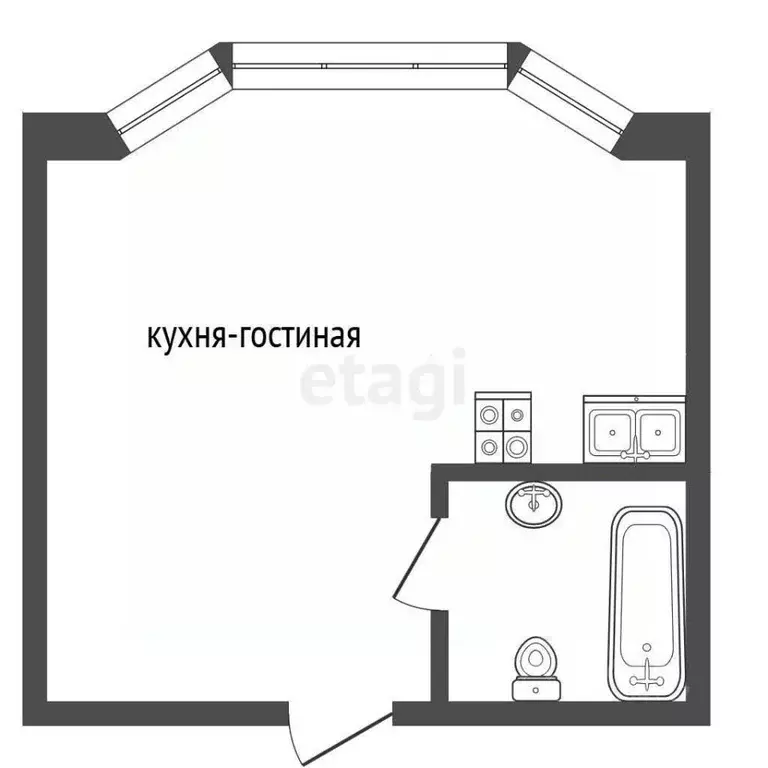 Студия Севастополь ул. Парковая, 11 (41.3 м) - Фото 2