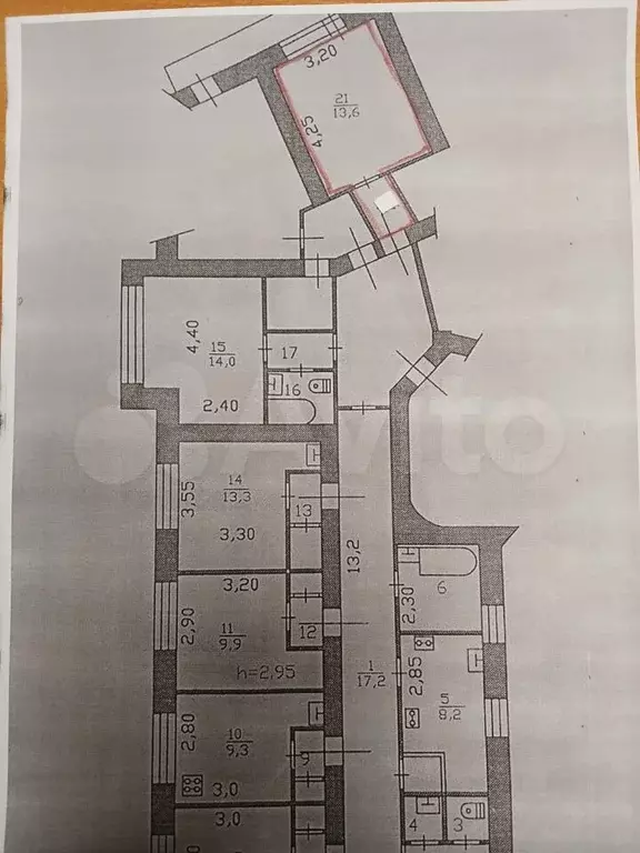 Комната 13,6 м в 6-к., 4/4 эт. - Фото 1