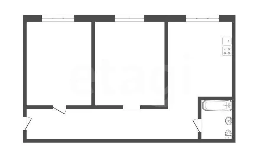 2-комнатная квартира: Черногорск, Октябрьская улица, 146 (47.2 м) - Фото 1