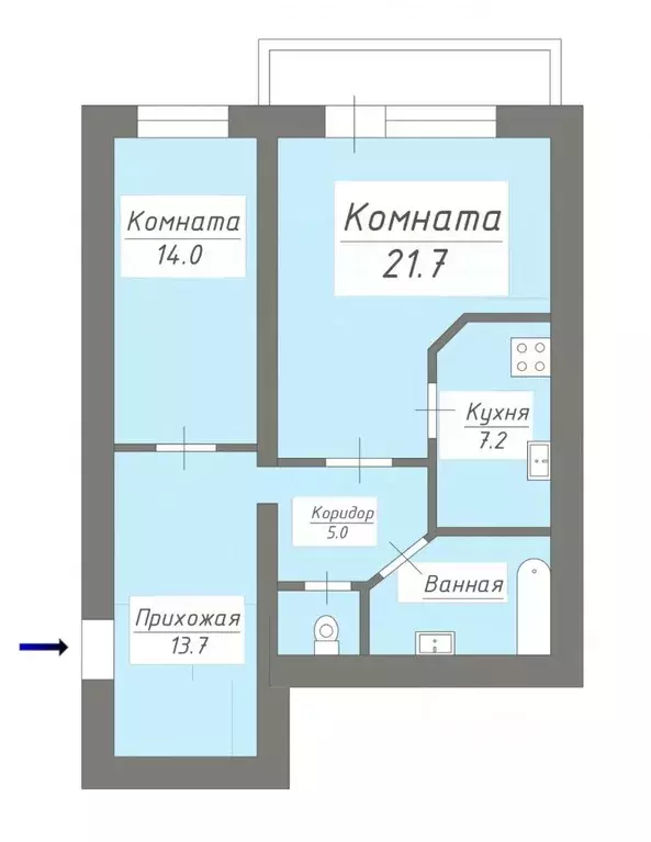 2-к кв. Свердловская область, Березовский ул. Гагарина, 16 (69.5 м) - Фото 1