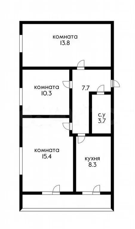 3-к. квартира, 60,2 м, 2/2 эт. - Фото 0