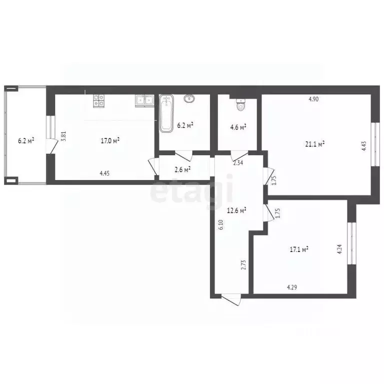 2-к кв. Тюменская область, Тюмень ул. Вересковая, 7 (81.0 м) - Фото 2