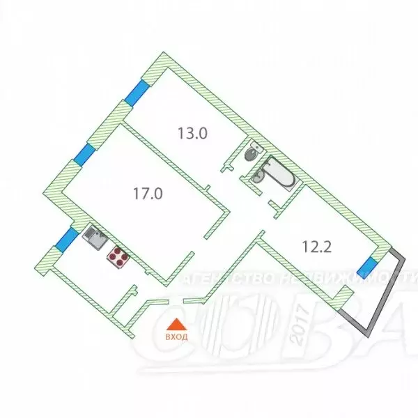 3-комнатная квартира: Тюмень, Широтная улица, 17 (65.9 м) - Фото 1