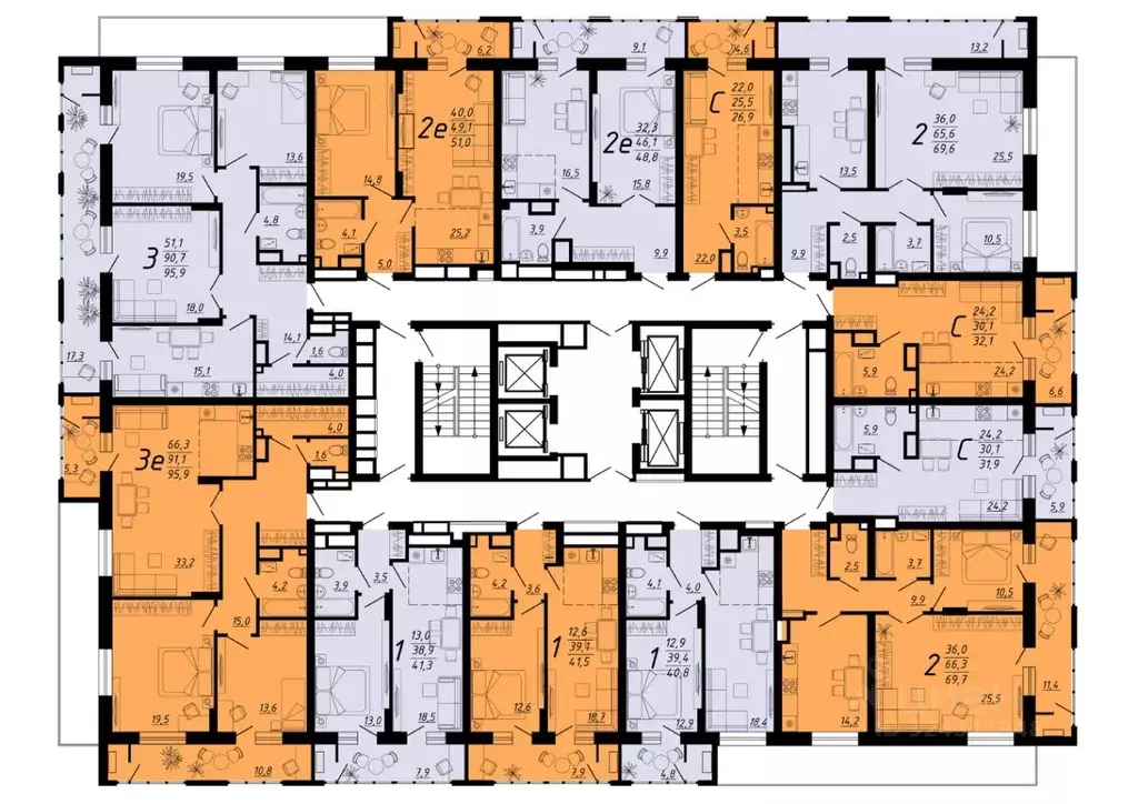 Студия Воронежская область, Воронеж ул. Ворошилова, 10/1к1 (26.9 м) - Фото 2