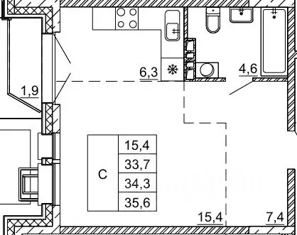 1-к кв. Приморский край, Артем пос. Угловое,  (34.3 м) - Фото 1