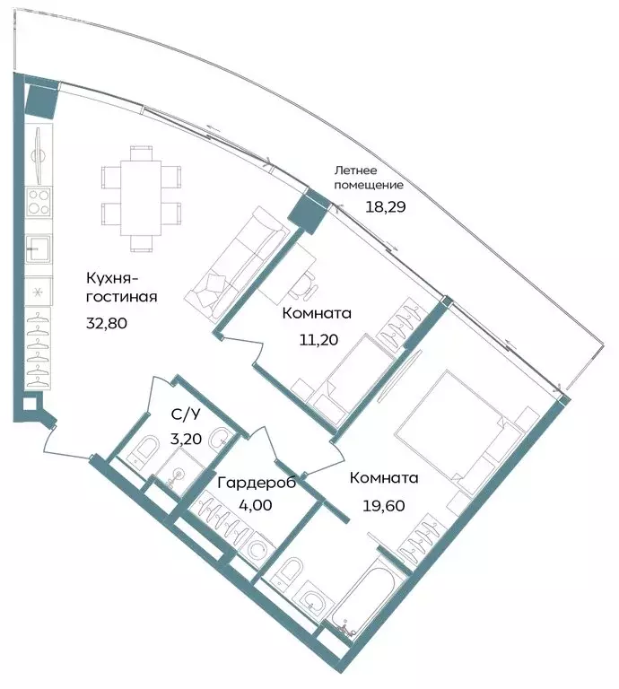 2-комнатная квартира: Республика Крым, Саки, курортный кластер Темпо ... - Фото 0