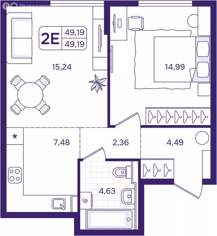 1-комнатная квартира: Владивосток, Первомайский район (49.19 м) - Фото 1